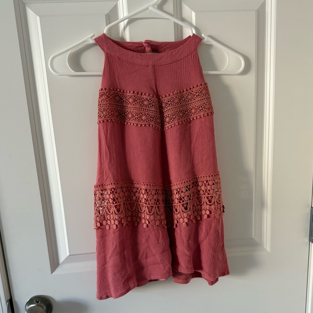 Rue21 Pink Tank Top with Lace Detail